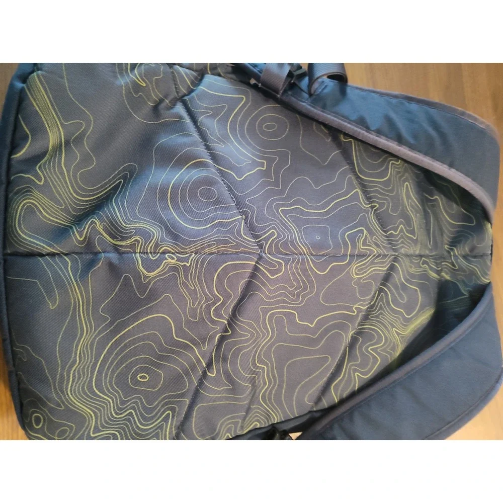 United By Blue Topographic Print Backpack Navy Blue Outdoor Daypack